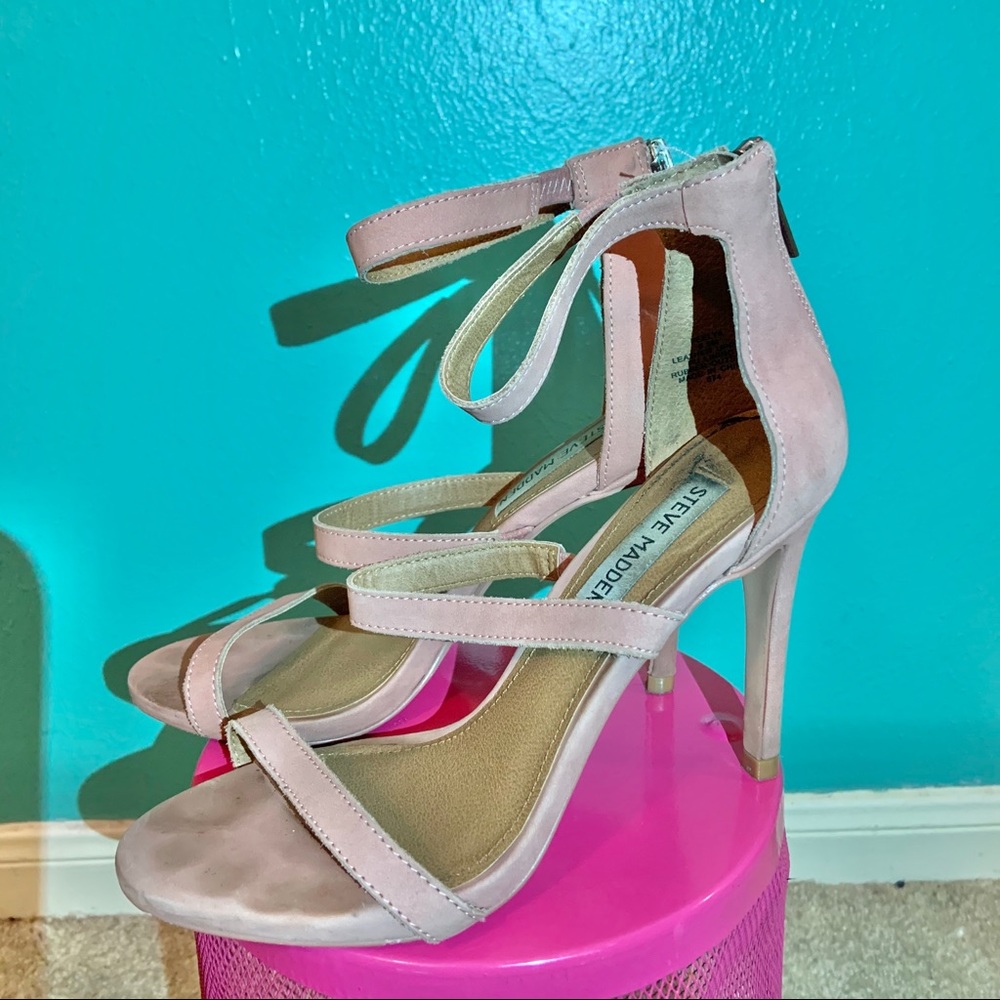 Pink suede 3” heels